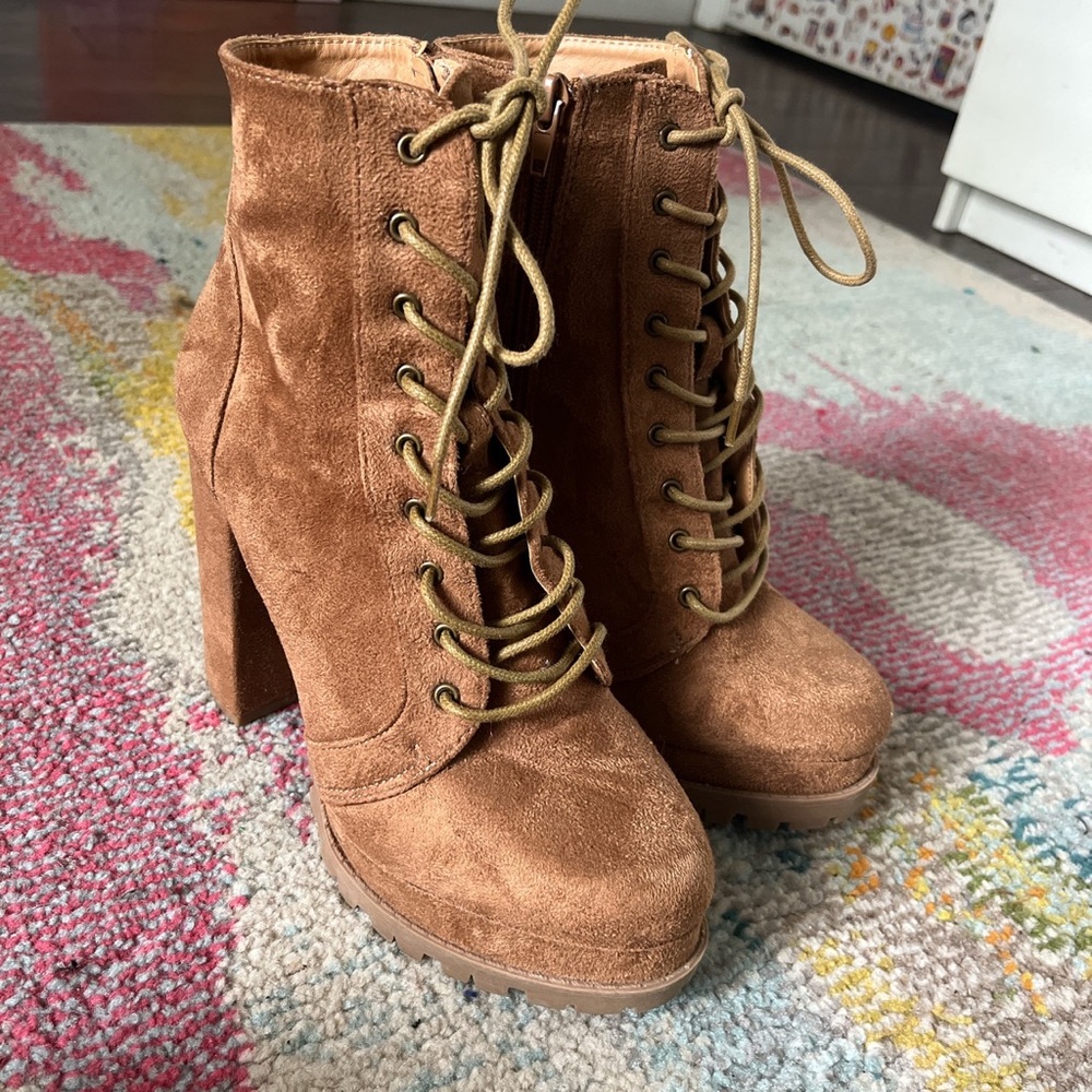 wheat brown platform heels
